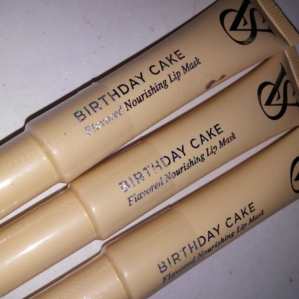 Set of 3 Victoria Secret Flavored Nourishing Lip Mask Birthday Cake New